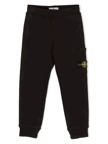 STONE ISLAND JUNIOR logo badge-detailed jersey joggers Boy