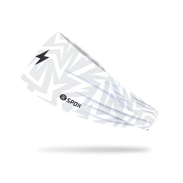 【THUNDER 閃電白】免綁寬版頭帶 潮流運動涼感 / 健身頭帶