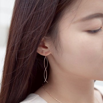 波浪線條垂墜耳環 | 簡約質感。百搭款