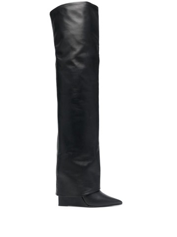 Le Silla - foldover-top knee-length 125mm boots - women - Calf Leather/Rubber/Calf Leather - 35 - Black