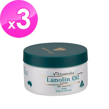 【澳洲Natures Care】VitAustralia 綿羊油滋潤綿羊霜含維他命E 3入組250g/罐