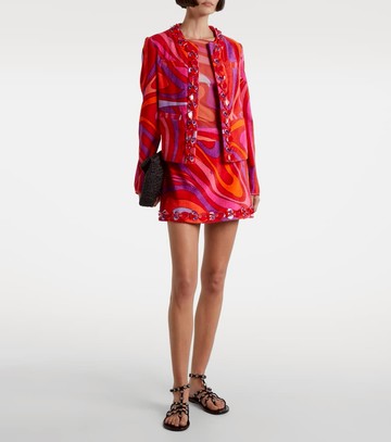 Pucci Marmo embellished cotton terry miniskirt