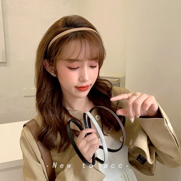 皮質細邊發箍女夏季高級感仙氣頭箍復古法式發卡百搭外出碎發頭飾