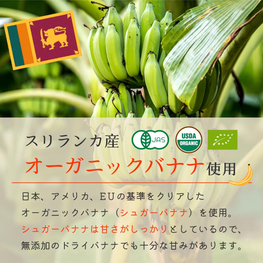 オーガニック ドライバナナ 有機 無添加 200g 100gx2 砂糖不使用 有機JAS認証 スリランカ産 セイロン ドライフルーツ 乾燥 健康 おやつ お菓子 おつまみ