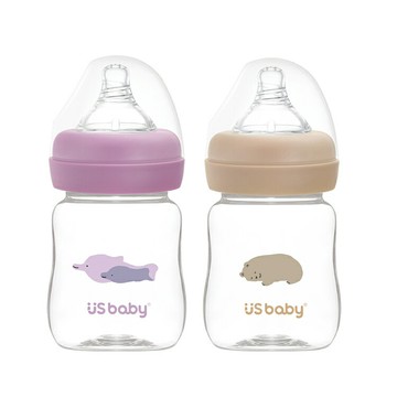 優生 愛地球真母感寬口徑TRITAN奶瓶160ml 棕熊/白海豚【德芳保健藥妝】