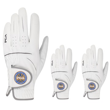 PGA TOUR 男性用 2101F 左手高爾夫手套  白色  3個  不適用
