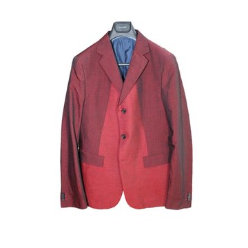 Jil Sander Raf Simons 13SS多面料混紡色塊切割拼接西裝套裝IT48