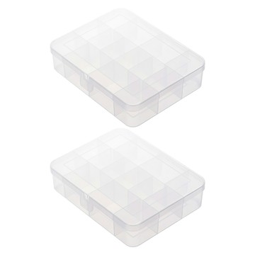 KEYWAY 聯府 看的見14格收納盒  2個  透明色