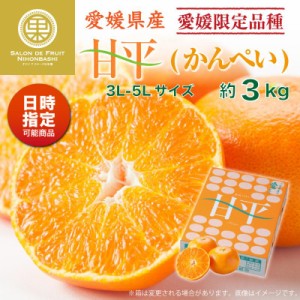 [予約 1月10日-2月28日の納品]     甘平 約3kg 3L 4L 5L 愛媛県産 化粧箱 みかん ギフト