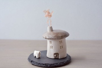 虹霓彩藝 Rainbow-neo 蘑菇 精靈 小屋 香立 香座 乾燥花瓶