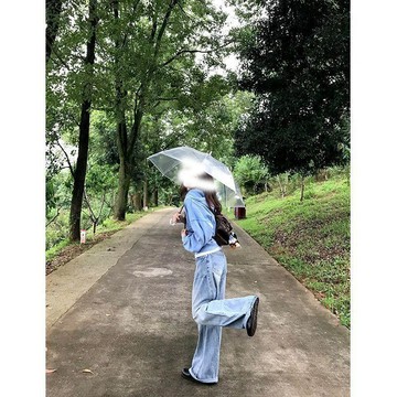 隱藏爆款💎秋季短款連帽衛衣薄款森系外穿上衣外套復古直筒牛仔褲清新兩件套UC76
