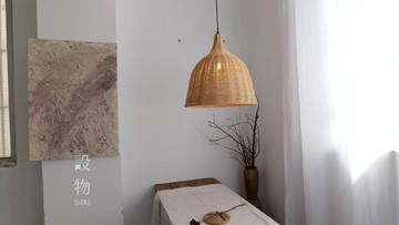 日式餐廳吊燈竹編藤編侘寂風禪意臥室茶室客廳復古設計師創意燈飾