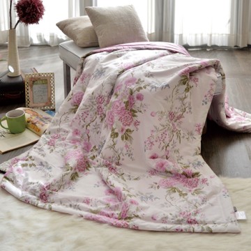 【Great Living格蕾寢飾】義大利La Belle 花曜薔薇 純棉涼被 5x6.5尺