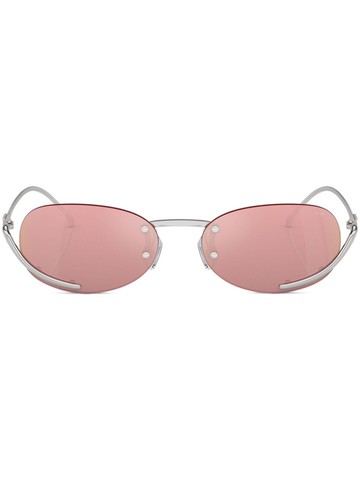 Diesel - 0DL1004 oval-frame sunglasses - unisex - Metal - One Size - Pink