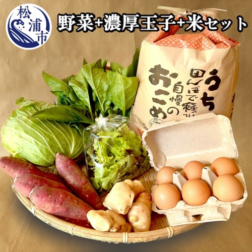 道の駅松浦海のふるさと館『旬のお野菜＋産みたて濃厚玉子6個＋お米5kg』の大満足セット！