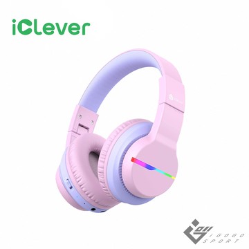 iClever - BTH12 炫光無線兒童耳機-粉紅色-3種音量限制完整保護聽力設計