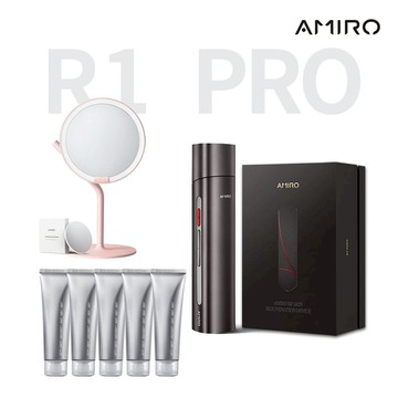 【AMIRO】時光機拉提美容儀  R1 PRO 豪華組(時光機-黑+凝膠5+mate s鏡-粉)/全平面設計/導入儀/美顏儀/修復細紋/煥白/緊緻/射頻儀 禮物 情人節