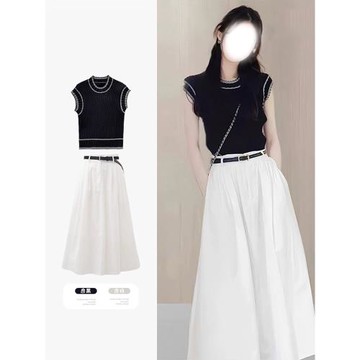 品牌高端女裝2025年新款夏季時尚氣質輕熟網紅炸街減齡兩件套裝裙