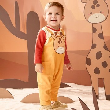 動物同學會長頸鹿假兩件長袖兔裝