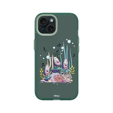 iPhone 15 Clear 憂墨綠 - 迪士尼-經典系列 Disney Classics - 愛麗絲夢遊仙境 - 牡蠣寶寶珊瑚場景
