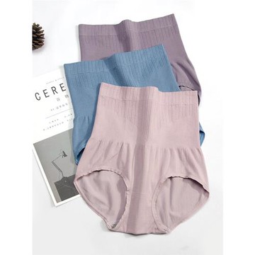 大碼高腰收腹塑身內褲 裸氨無縫提臀女士三角褲頭胖mm200斤美體