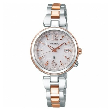 SEIKO 精工 LUKIA 優雅光動能電波女錶-寶石粉(SSQV048J/1B35-0AC0KS) SK014