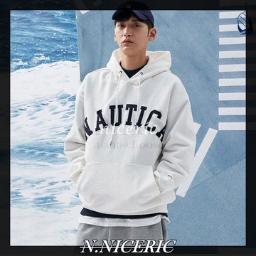 ［HAO NICE ] 日本正品NAUTICA ARCH LOGO SWEAT HOODIE 長谷川重磅字母帽T