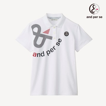 【and per se】女款白色乾燥舒適環保設計減少黏膩感翻領短棉 DLV29705