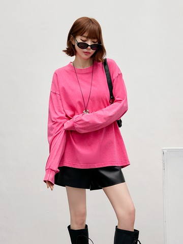 多色純棉水洗長版上衣