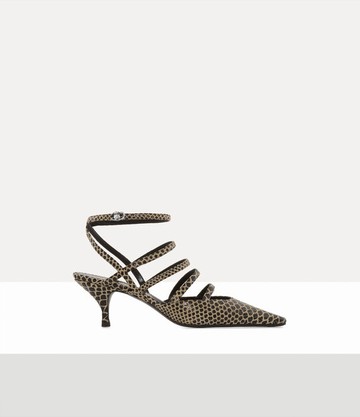 Vivienne Westwood Diana Slingback Shoe Snake-effect Leather Beige 7-40 Women