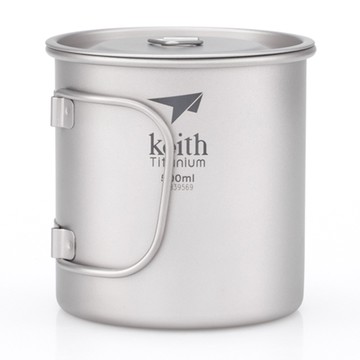 【Keith】 Ti3205 鈦摺疊單層杯附杯蓋 500ml