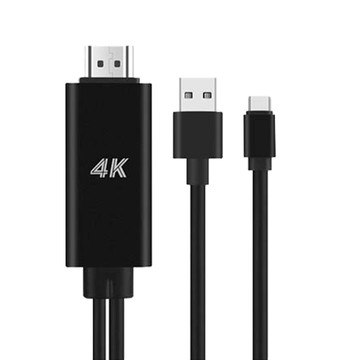 HDMI 傳輸線(全品項) 4K 高畫質 Type-c to HDMI 可供電影音轉接線 黑