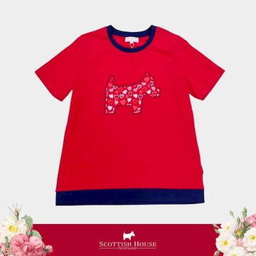 【SCOTTISH HOUSE】 高貴紅愛心狗狗短袖T CGT21252