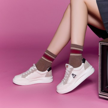 【日本京都聯名】HAPPYFACE 獨特EMMA印刷輕量厚底休閒鞋 白 (5A3028)