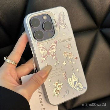玫瑰蝴蝶 防摔 手機殼 蘋果iPhone16 15 14 11 12 13 Pro max xs xr保護殼 78p
