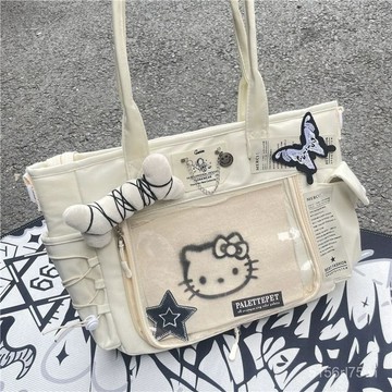 💛託特包💛原創自製哈嘍kitty貓JK痛包託特包Y2K大容量甜辣妹學生手提斜挎包