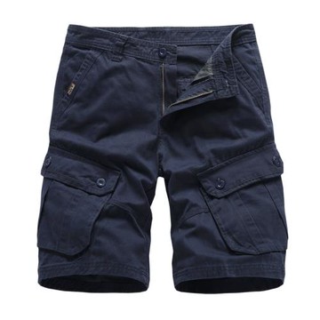 Solid Multi-Pocket Button Cargo Shorts純色多口袋紐扣工裝短褲