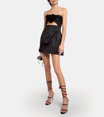 Magda Butrym Floral-appliqué satin sandals