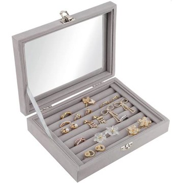 粉色首飾盒便攜公主歐式韓國耳飾簡約耳環耳釘戒指首飾品收納盒