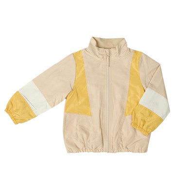 akachan honpo - 撞色拼接外套-淺卡其色