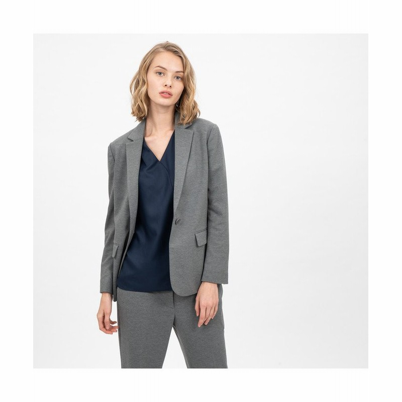 ラコステ ポンチ素材テーラードジャケット レディース グレー 38 L Lacoste 通販 Lineポイント最大1 0 Get Lineショッピング