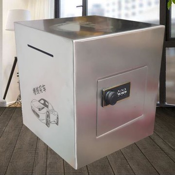 新品大容量成人兒童防摔只進不出不銹鋼存錢罐密碼 男 女生日禮物