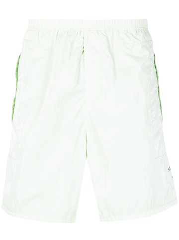 Stone Island - logo-print track shorts - men - Polyamide/Polyurethane Resin/Polyamide - 34 - Green