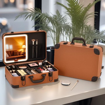 附發票 新款帶鏡子觸屏LED家用外出化妝品收納多功能便攜式工具箱353S 快速出貨