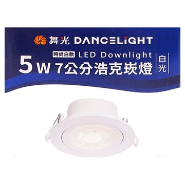 DANCELIGHT 舞光 浩克崁燈 5W 6000k R2 7cm 白框  1個