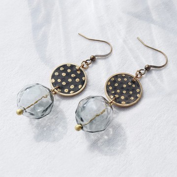 23:30PM想像自己在夜中發光/墨光 -皮革耳環/黃銅耳環/耳針耳夾