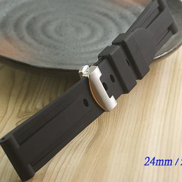 PANERAI 代用 高級矽膠摺疊扣錶帶 ( 24mm.22mm)