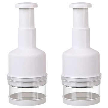 EDISH 旋轉按壓切菜器 Set 2個 多功能按壓 PP材質 雙Z不鏽鋼刀頭  1組  8 x 21.5cm