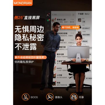 臺式電腦防窺膜顯示器屏幕防偷窺保護屏膜筆記本掛式擋板21.5寸蘋果24寸可拆卸防藍光磁吸27寸護眼罩防砸貼膜