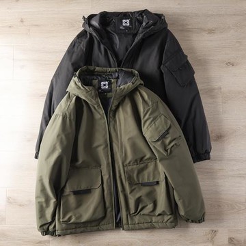 歐美單！戶外防風防水！工裝大口袋！秋冬男連帽保暖休閑棉服外套